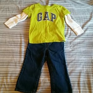 18-24mo.Gap long sleeve tee & CP 2T jeans